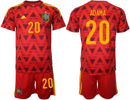 Spain #20 ADAMA 2022 World Cup National Soccer Jersey