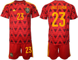 Spain #23 UNAI SIMON 2022 World Cup National Soccer Jersey