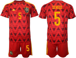 Spain #5 SERGIO 2022 World Cup National Soccer Jersey