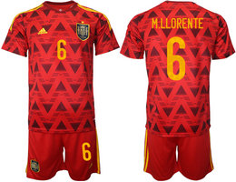 Spain #6 M.LLORENTE 2022 World Cup National Soccer Jersey