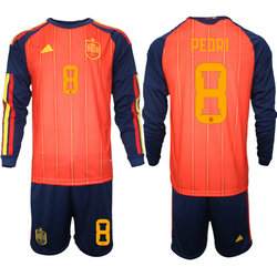 Spain #8 Pedri sleeve Home 2026 World Cup Soccer jersey