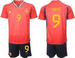 Spain #9 GAVI 2022 World Cup National Soccer Jersey