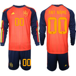 Spain Custom long sleeve Home 2026 World Cup Soccer jersey
