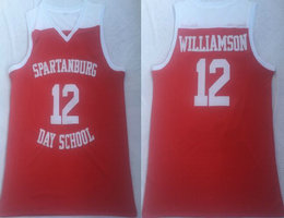 Spartanburg Griffins Day High School #12 Zion Williamson Red Basketball Jersey