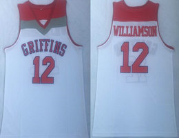 Spartanburg Griffins Day High School #12 Zion Williamson White Basketball Jersey