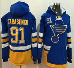 St. Louis Blues #91 Vladimir Tarasenko Blue Authentic Stitched Hoodies Hockey