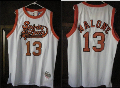 St. Louis Spirits #13 Moses Malone White 1975 Mitchell Ness Swingman Jersey