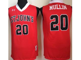 St John's University #20 Chris Mullin Red College Basketball Jersey