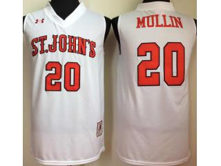 St John's University #20 Chris Mullin White College Basketball Jersey