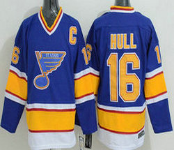St.Louis Blues #16 Brett Hull Blue Throwback CCM Authentic Stitched NHL Jerseys