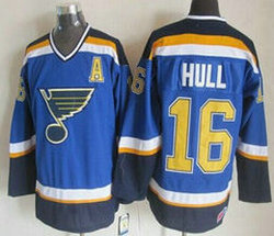 St.Louis Blues #16 Brett Hull Light Blue Throwback CCM Authentic Stitched NHL Jersey