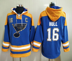 St.Louis Blues #16 Brett Hull Stitched Pullover Hoodie