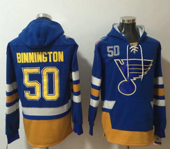 St.Louis Blues #50 Jordan Binnington All Stitched Hooded Sweatshirt