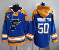 St.Louis Blues #50 Jordan Binnington Stitched Pullover Hoodie