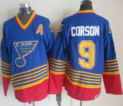 St.Louis Blues #9 Shayne Corson Blue New Authentic Stitched NHL jerseys