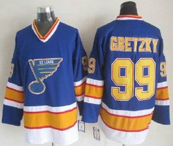 St.Louis Blues #99 Wayne Gretzky Blue Throwback CCM Authentic Stitched NHL Jerseys