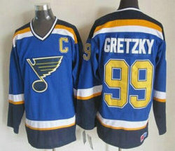 St.Louis Blues #99 Wayne Gretzky Light Blue Throwback CCM Authentic Stitched NHL Jersey