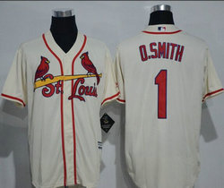 St.Louis Cardinals #1 Ozzie Smith Cream Game Authentic Stitched MLB jersey