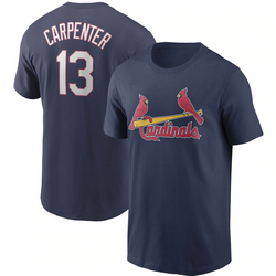 St.Louis Cardinals #13 Matt Carpenter Navy Baseball Shirt 2