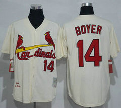St.Louis Cardinals #14 Ken Boyer Cream 1964 Throwback Authentic Stitched MLB jersey