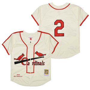 St.Louis Cardinals #2 Red Schoendienst Gream 1946 Throwback Authentic Stitched MLB jersey