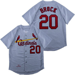 St.Louis Cardinals #20 Lou Brock Grey Throwback Authentic Stitched MLB jersey