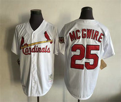 St.Louis Cardinals #25 Mark McGwire White Throwback Authentic Stitched MLB jersey