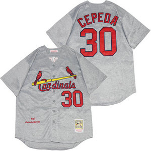 St.Louis Cardinals #30 Orlando Cepeda Cray Throwback Authentic Stitched MLB jersey