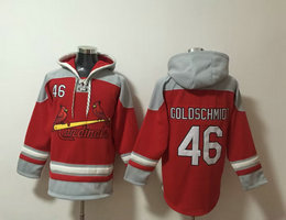 St.Louis Cardinals #46 Paul Goldschmidt Red All Stitched Hooded Sweatshirt
