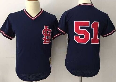 St.Louis Cardinals #51 Willie McGee Navy Blue Throwback Pullover Stitched Baseball Jersey