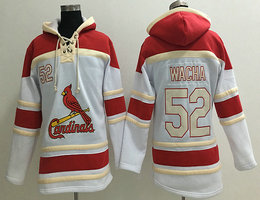 St.Louis Cardinals #52 Michael Wacha White All Stitched Hooded Sweatshirt