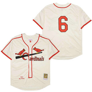 St.Louis Cardinals #6 Stan Musial Cream 1944 Throwback Authentic Stitched MLB Jersey
