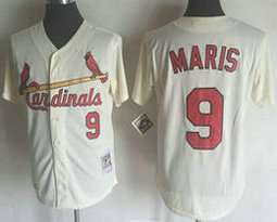 St.Louis Cardinals #9 Roger Maris Gream Throwback Authentic Stitched MLB jersey