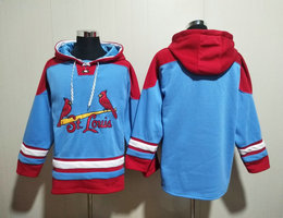 St.Louis Cardinals Blank Blue All Stitched Hooded Sweatshirt