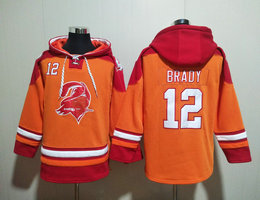 Tampa Bay Buccaneers #12 Tom Brady Yellow All Stitched Hooded Sweatshirt