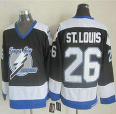 Tampa Bay Lightning #26 Martin St Louis Black CCM Throwback Authentic Stitched NHL Jersey