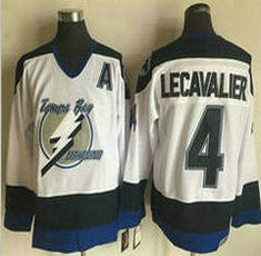 Tampa Bay Lightning #4 Vincent Lecavalier White CCM Throwback Stitched NHL Jersey