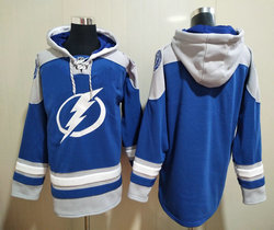 Tampa Bay Lightning Blank Blue NHL Stitched Pullover Hoodie