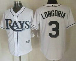 Tampa Bay Rays #3 Evan Longoria White New Majestic Authentic stitched MLB jersey