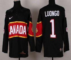 Team Canada #1 Roberto Luongo Black 2014 Olympics Stitched NHL Jersey