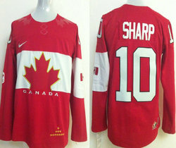 Team Canada #10 Patrick Sharp Red 2014 Olympics Stitched NHL Jersey