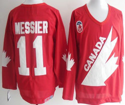 Team Canada #11 Mark Messier Red 1991 Throwback CCM Authentic Stitched NHL jersey