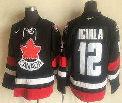 Team Canada #12 Jarome Iginla 2002 Olympic Nike Throwback Stitched NHL Jersey