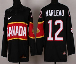 Team Canada #12 Patrick Marleau Black 2014 Olympics Stitched NHL Jersey
