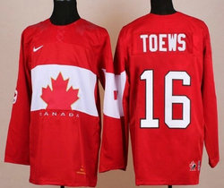 Team Canada #16 Jonathan Toews Red 2014 Olympics Stitched NHL Jersey