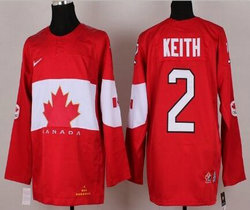 Team Canada #2 Duncan Keith Red 2014 Olympics Stitched NHL Jersey