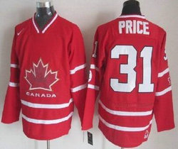 Team Canada #31 Carey Price Red 2010 Olympics Stitched NHL Jersey