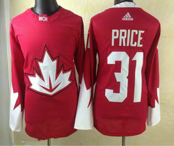 Team Canada #31 Carey Price Red 2016 World Cup Stitched NHL Jersey