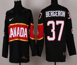 Team Canada #37 Patrice Bergeron Black 2014 Olympics Stitched NHL Jersey