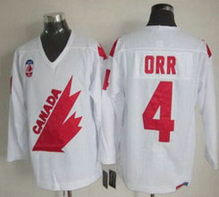 Team Canada #4 Bobby Orr White 1991 Throwback CCM Authentic Stitched NHL jersey